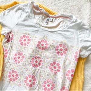 Soft Elle Watercolor Bright Flower White Tee